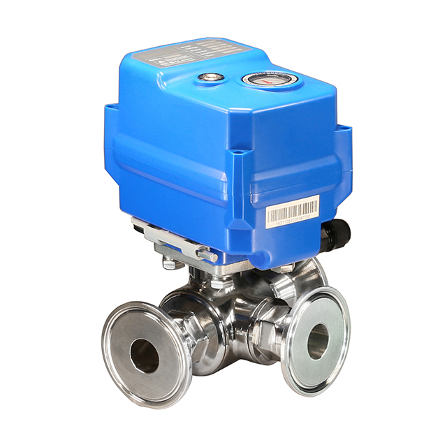 KLD200 Valvola a sfera motorizzata a 3 vie per assemblaggio rapido (Tri-Clamp)
